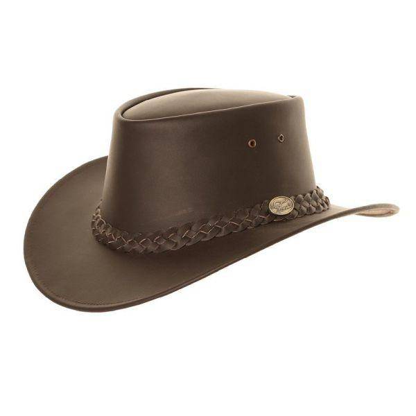 Brown Leather Australian Style Hat