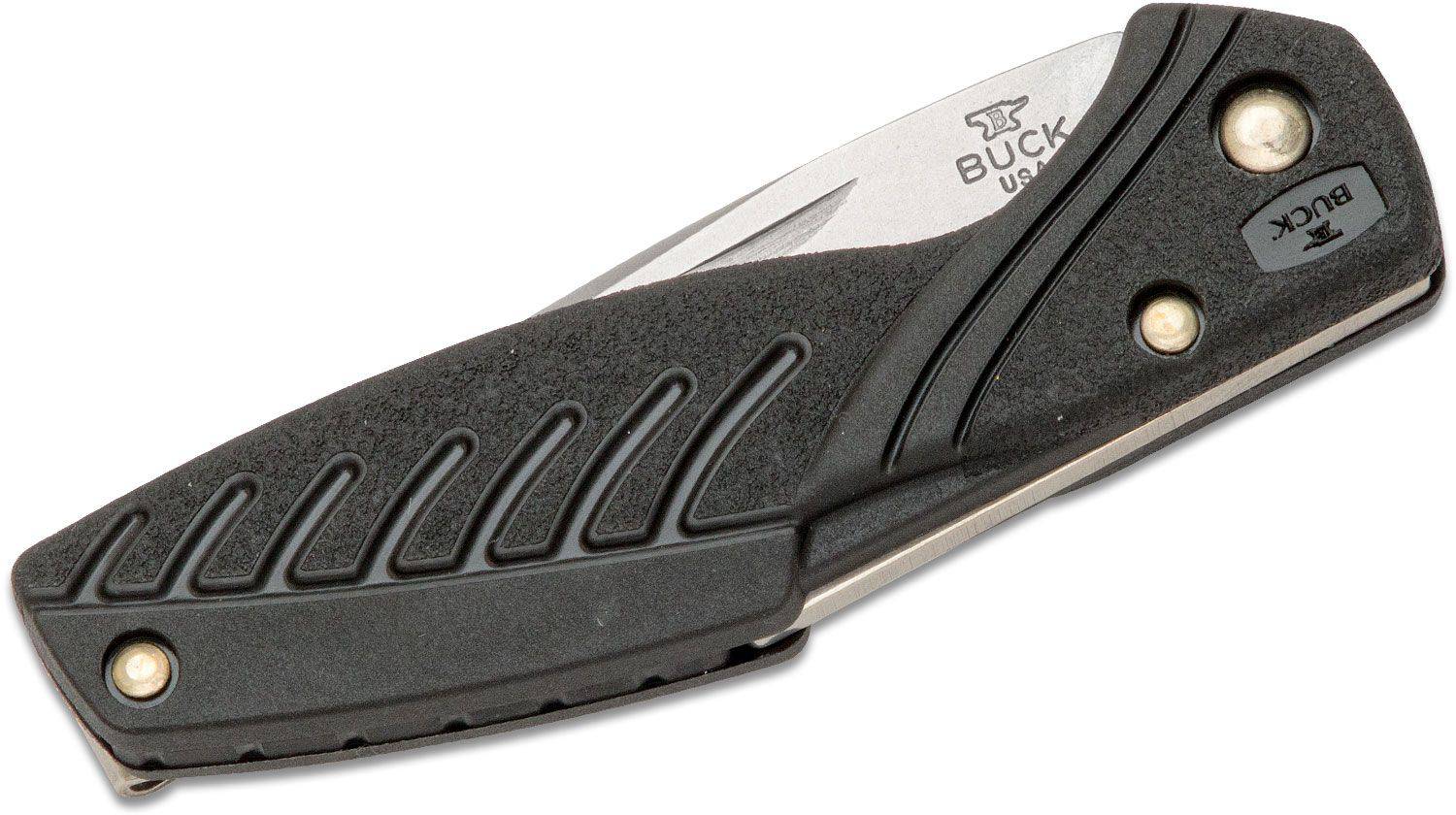 Buck 364 Rival Slipjoint Folding Knife 2.76" Stonewashed Drop Point, Black Injection Molded Nylon Handles | - Image 2