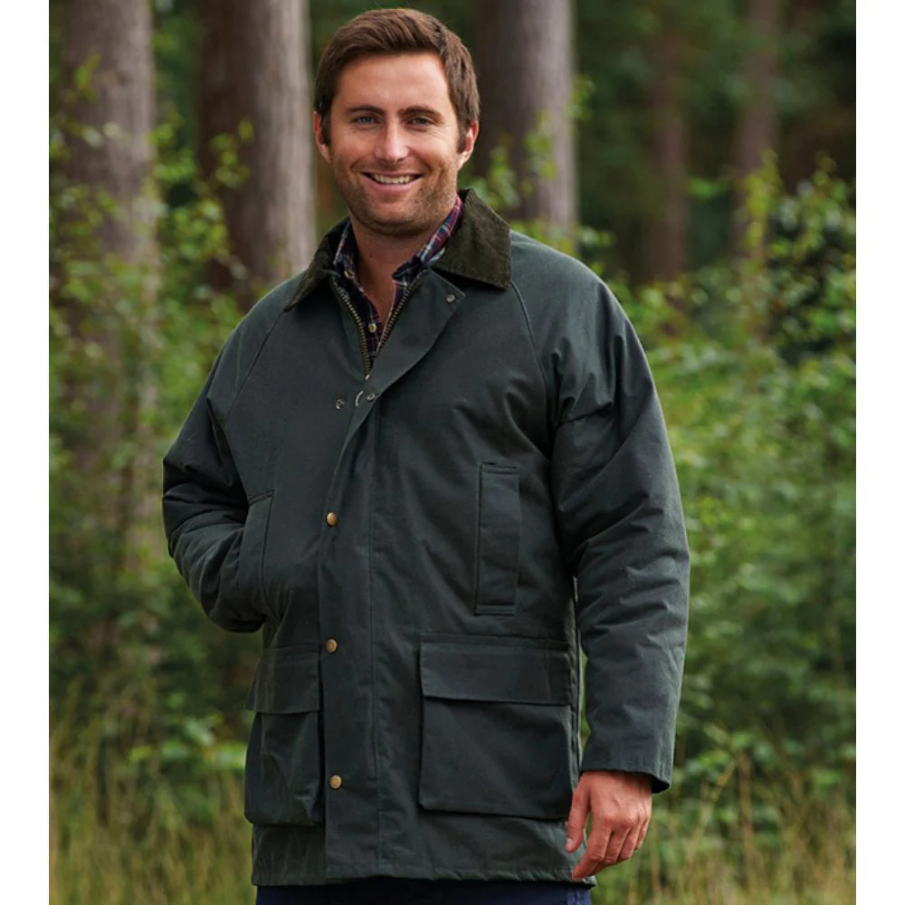 Champion | Howick Men’s Wax Jacket | Olive Green - Image 2