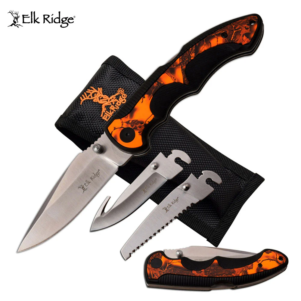 Elk Ridge | Knife | 4.75" Orange Camo |