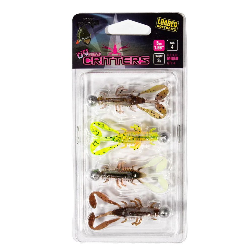 Fox Rage | UV Micro Critter | 5cm x 4pcs Loaded 3g