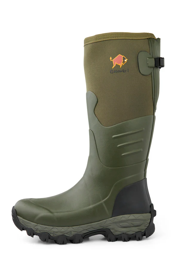 Gateway1 | Woodwalker Wide Fit Calf | 18" 4mm Neo | Rubber Boots | Khaki - Image 3