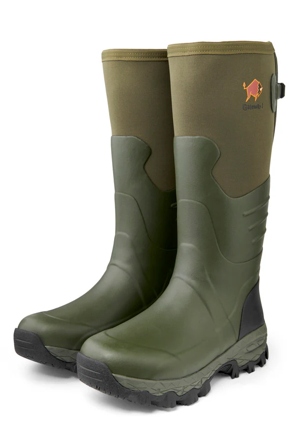 Gateway1 | Woodwalker Wide Fit Calf | 18" 4mm Neo | Rubber Boots | Khaki - Image 4