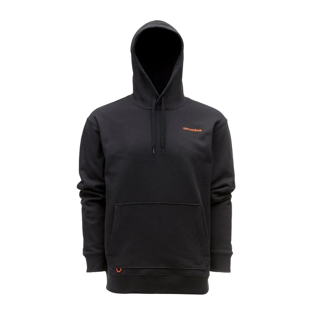 Grundens | Displacement DWR Hoodie Logo Anchor | Black