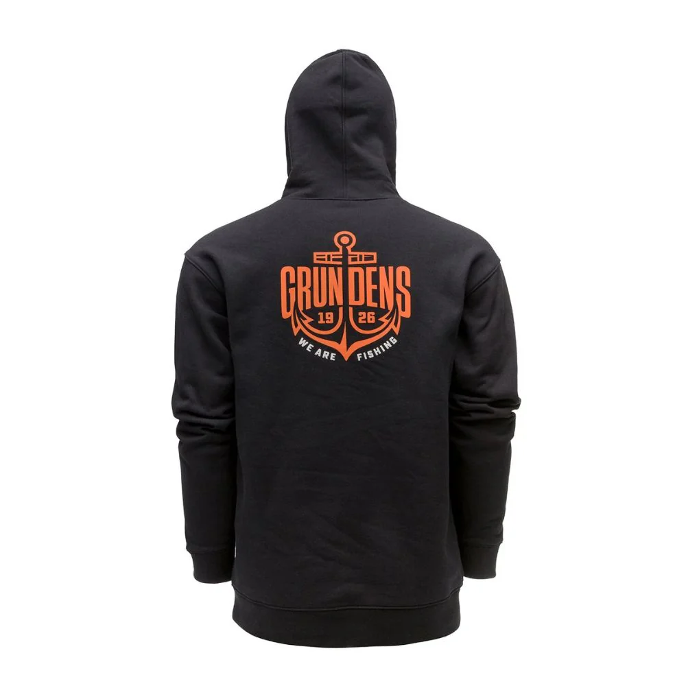 Grundens | Displacement DWR Hoodie Logo Anchor | Black - Image 2