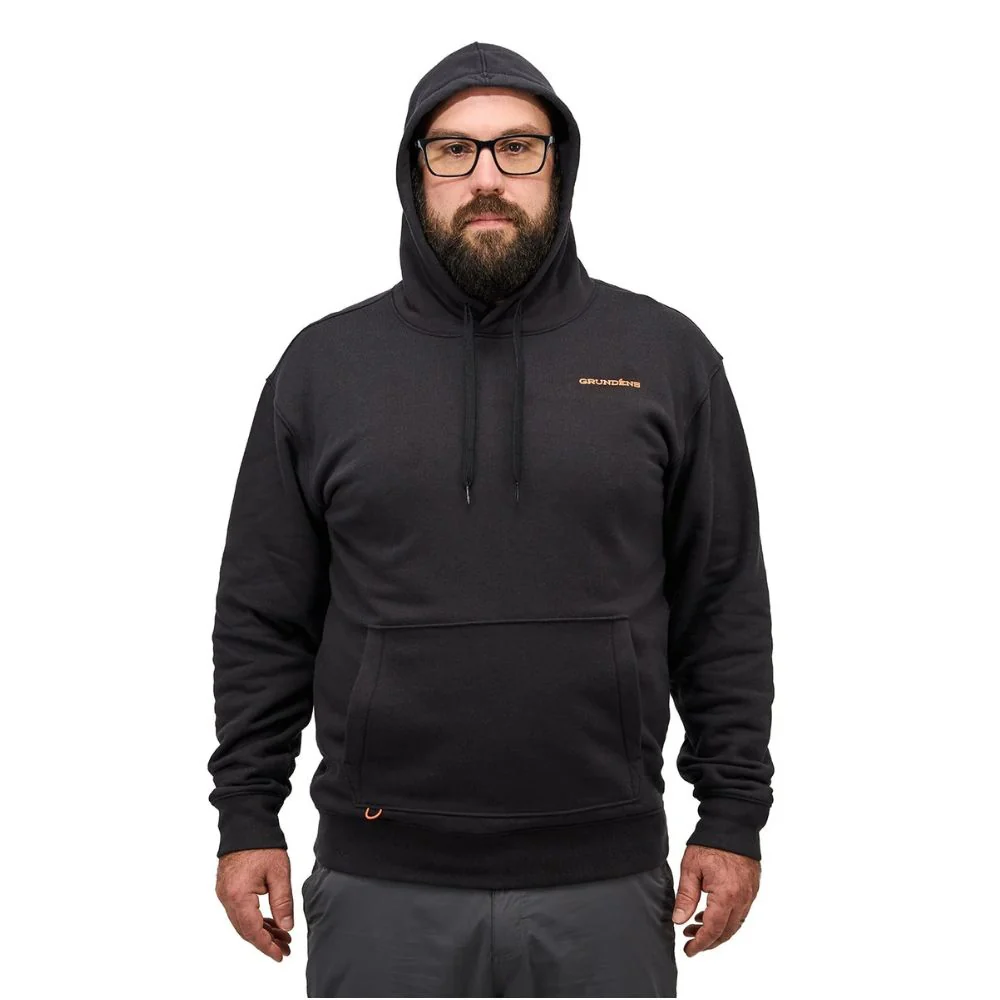 Grundens | Displacement DWR Hoodie Logo Anchor | Black - Image 3