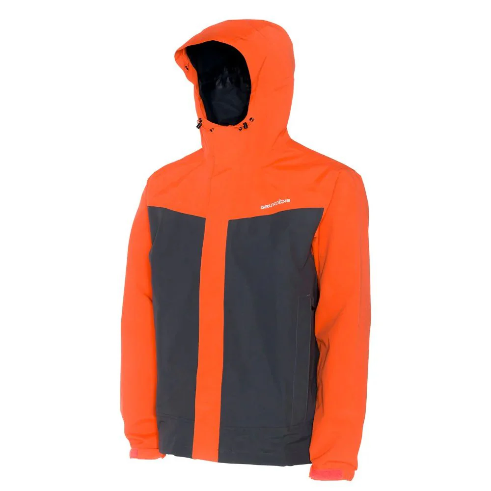 Grundens | Full Share Commercial Grade Shell Jacket | Orange/Grey - Image 2