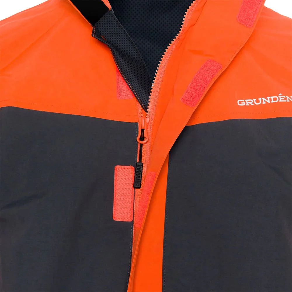 Grundens | Full Share Commercial Grade Shell Jacket | Orange/Grey - Image 4