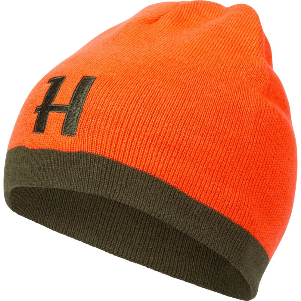 Härkila | Reversible Beanie | Willow green/Orange - Image 2