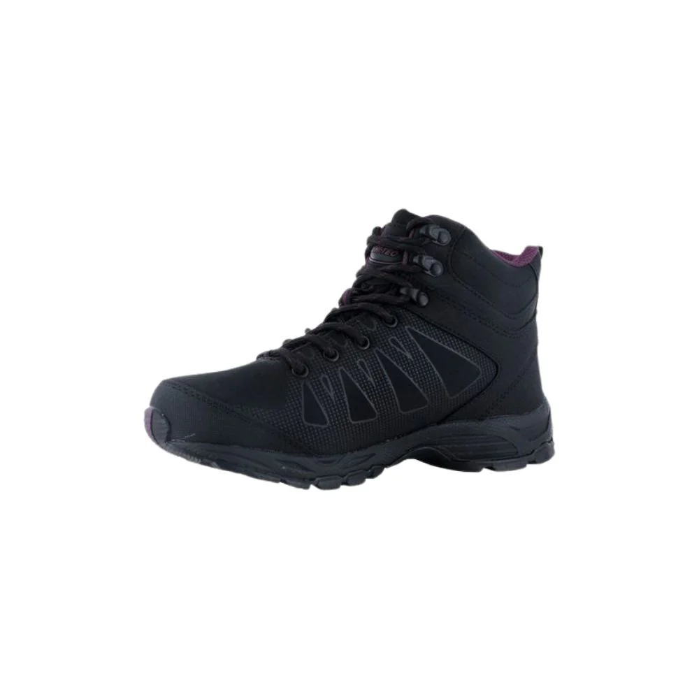 Hi-Tec | Womens Hiking Boots | Raven MID | Black/Grape Wine - Image 2