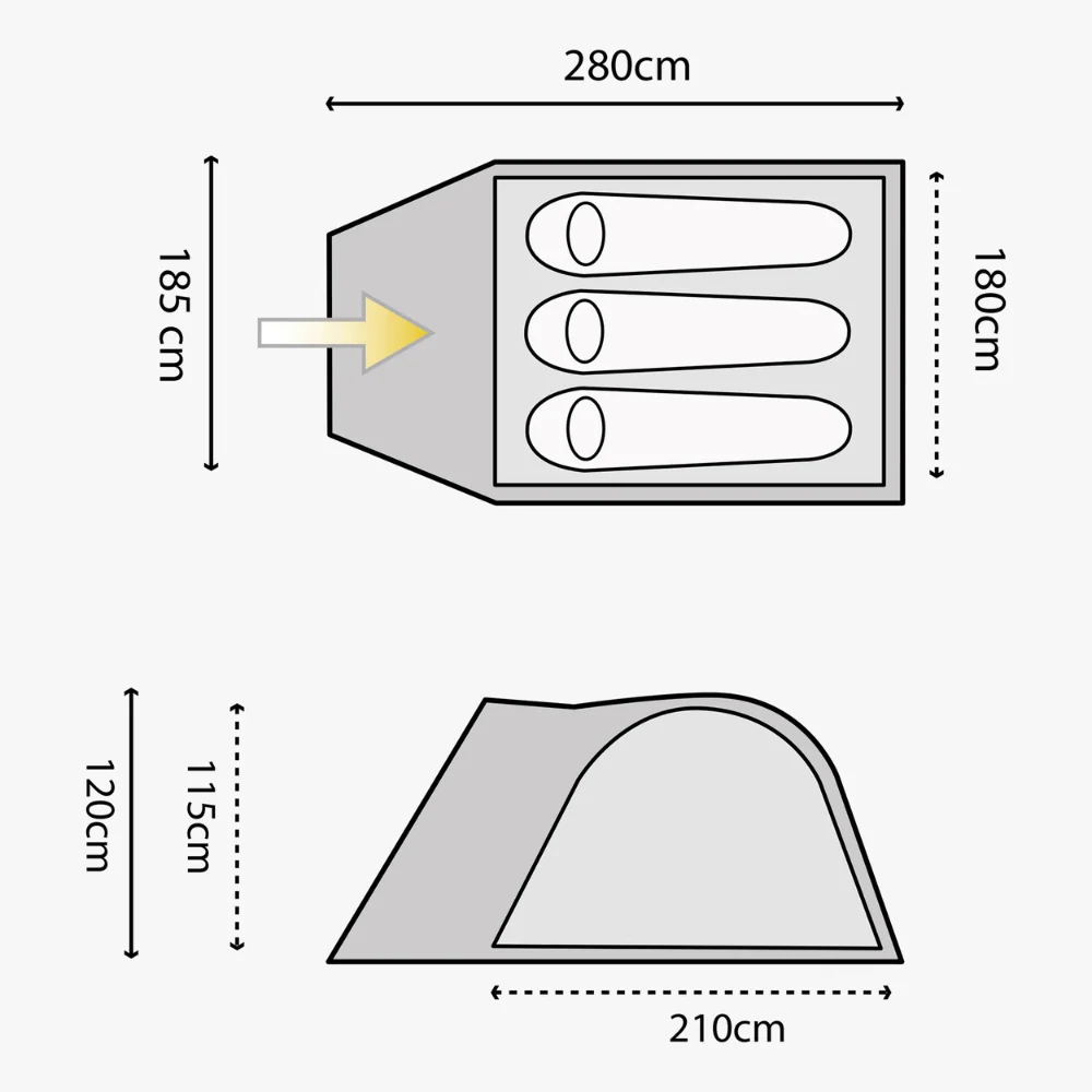 Highlander | Juniper 3 Man Dome Tent - Image 3