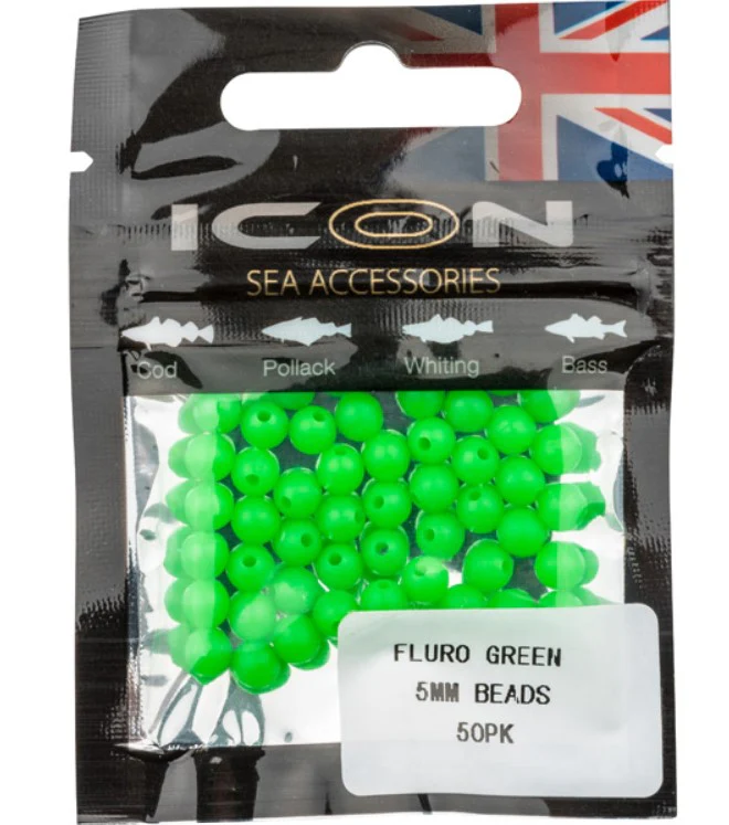 Icon | Fluro Green Beads | 5mm | 50pk