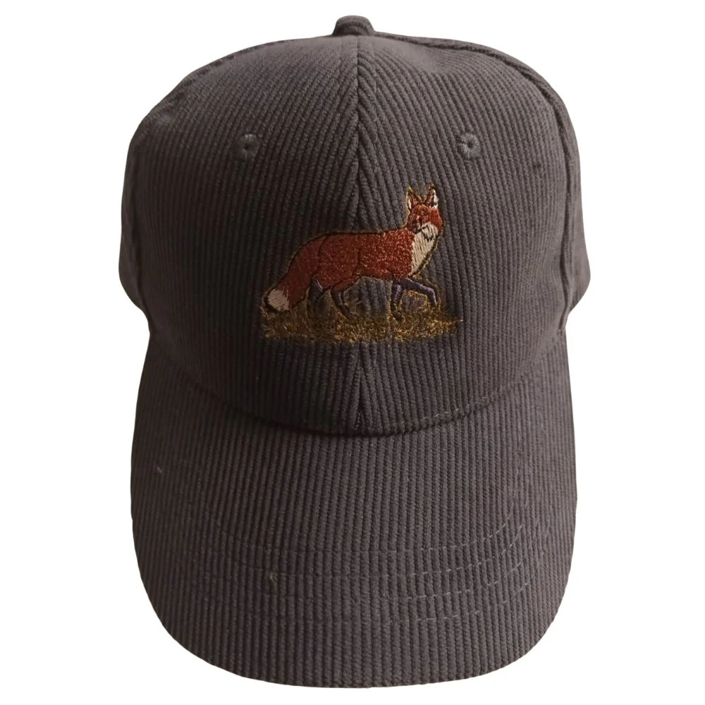 Kariban | Baseball Cap | Grey Corduroy Wit Fox Logo