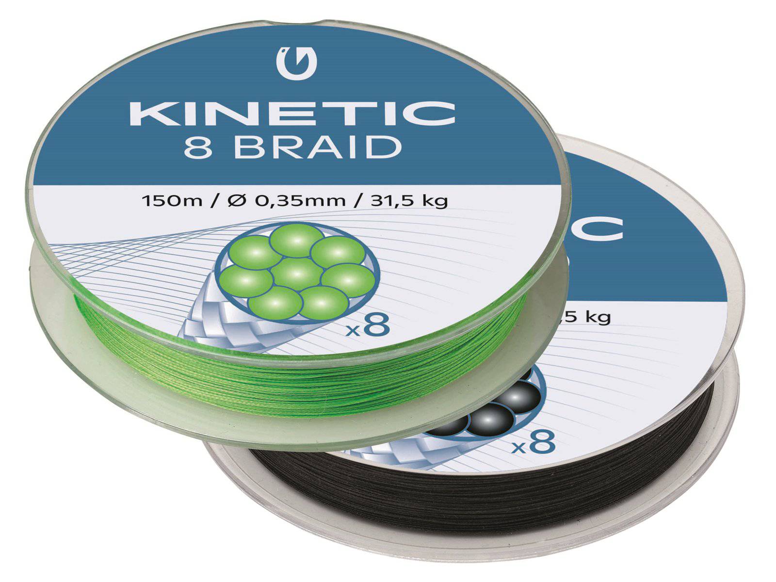 Kinetic | 8 Braid | Black/Fluo Green | 150m