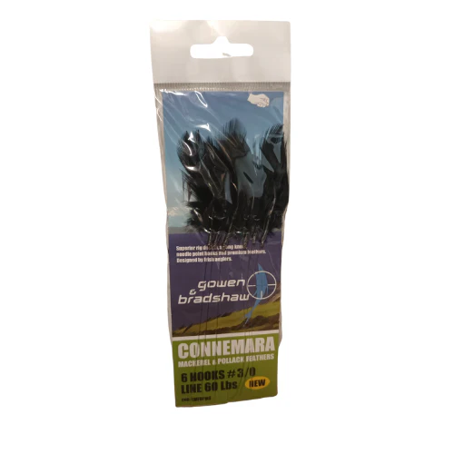 Mackerel & Pollack Feather Black 6hk 3/0