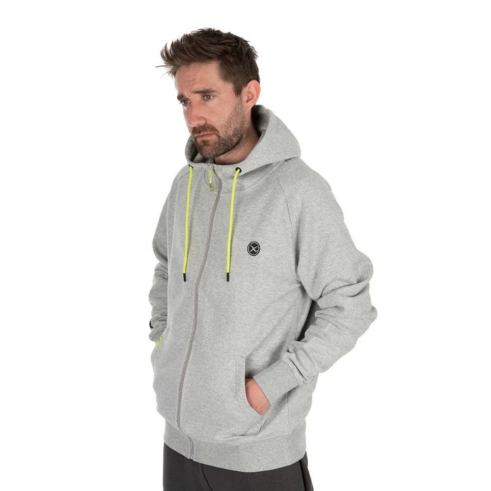 Matrix | Black Edition Full Zip Hoodie | Marl Grey/Lime - Image 5