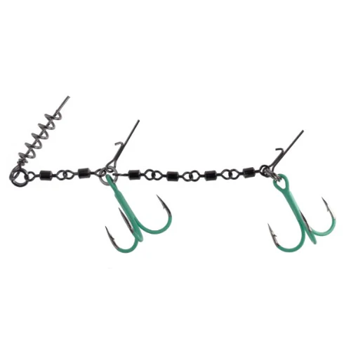 Mikado | Double Evo Stinger With Swivels Jaws | Fluo XL | 35kg | 2/0 | 1pce