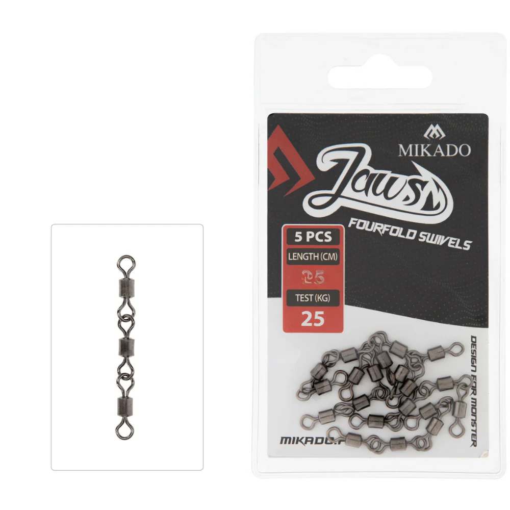 Mikado | Jaws Fourfold Swivels | 25kg | 6cm | 5pcs - Image 2