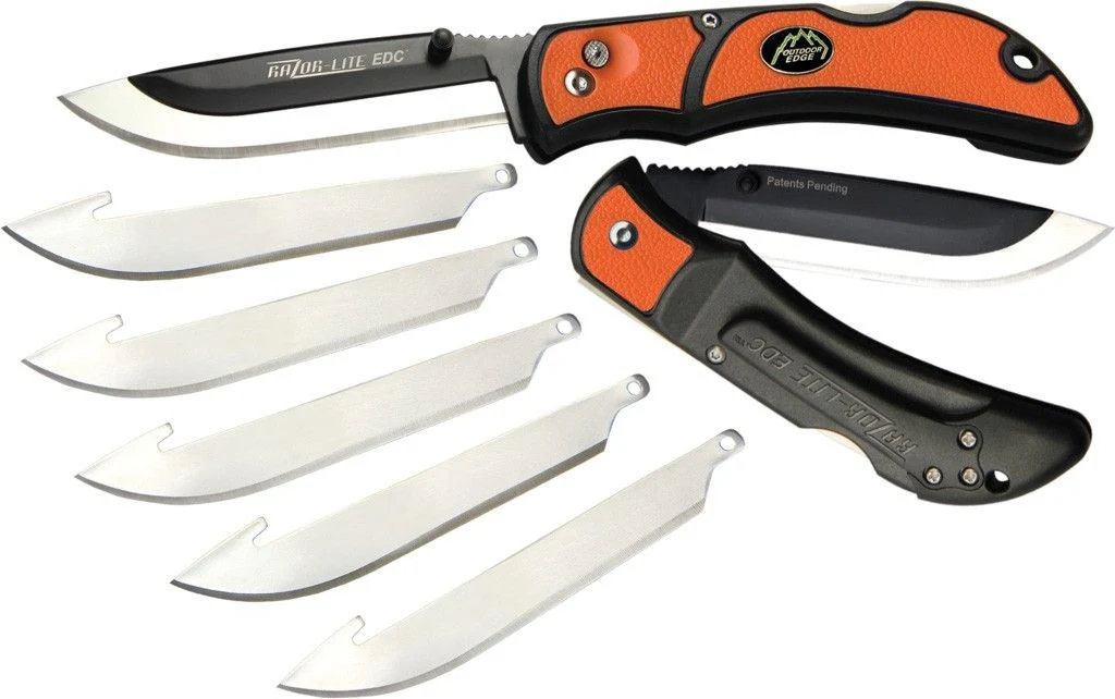 Outdoor Edge | Razor Lite | 3.5" | Orange | With 6 Blades | Spring Assited Knife