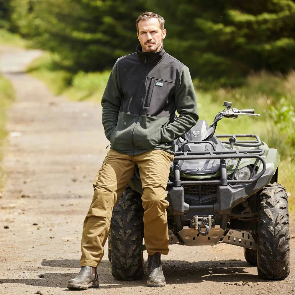 Ridgeline | Ballistic Long Sleeved Fleece Hoodie | Olive/Black - Image 3