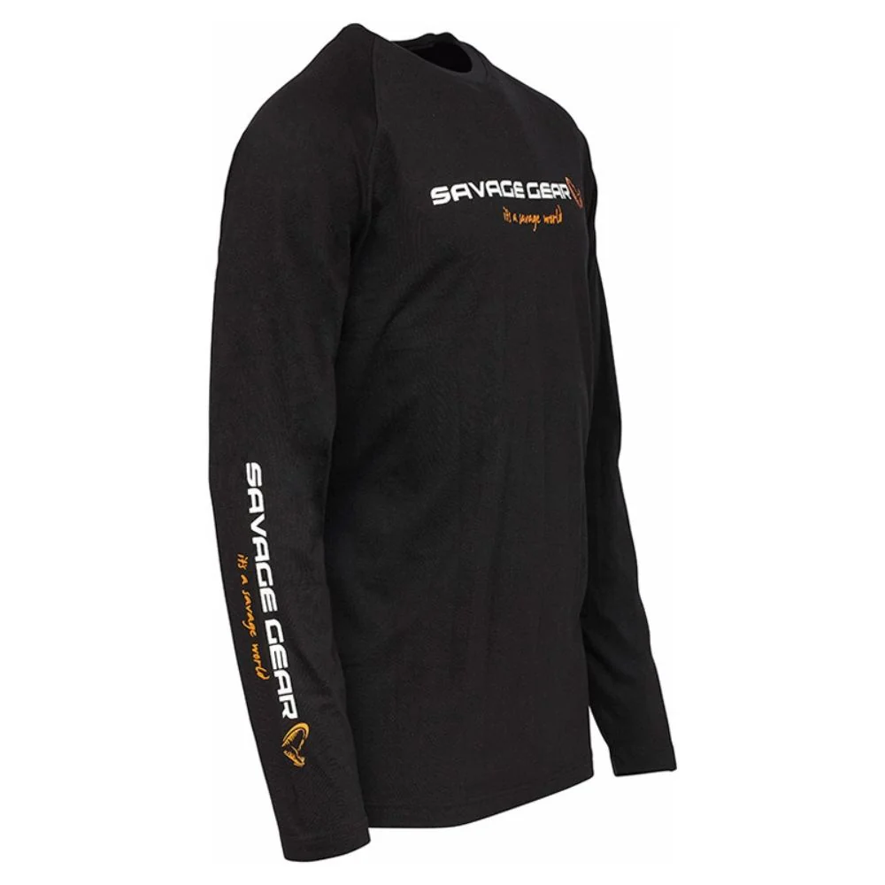 Savage Gear | Signature Logo Long Sleeve T-Shirt | Black Caviar - Image 2
