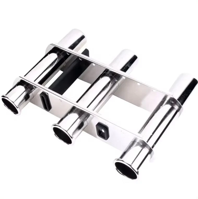 Stainless Steel 3-Tube Fishing Boat Rod Holder - Image 2