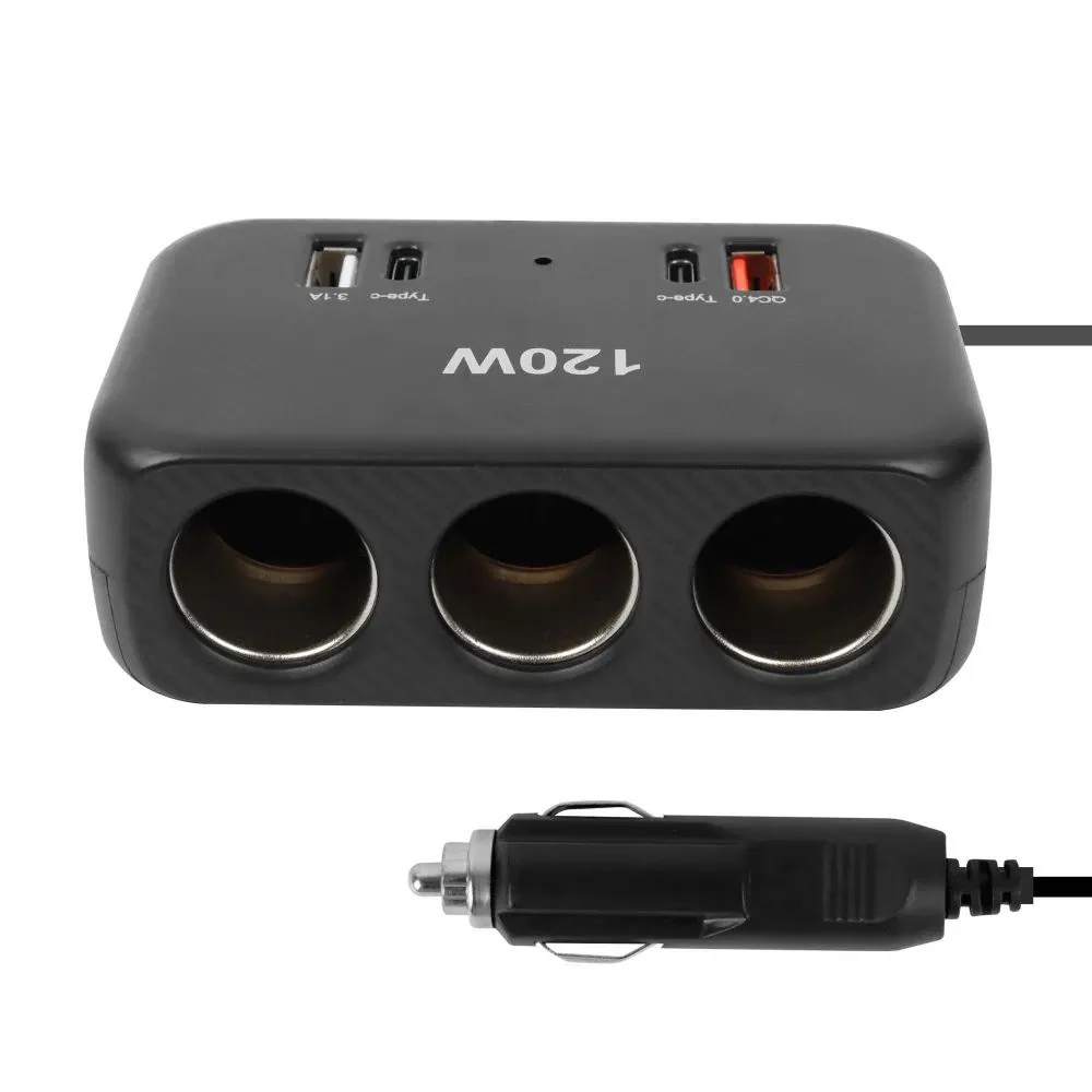 Streetwize | 12V Triple Socket + Dual USB (A & C) | 80cm Cable - Image 4