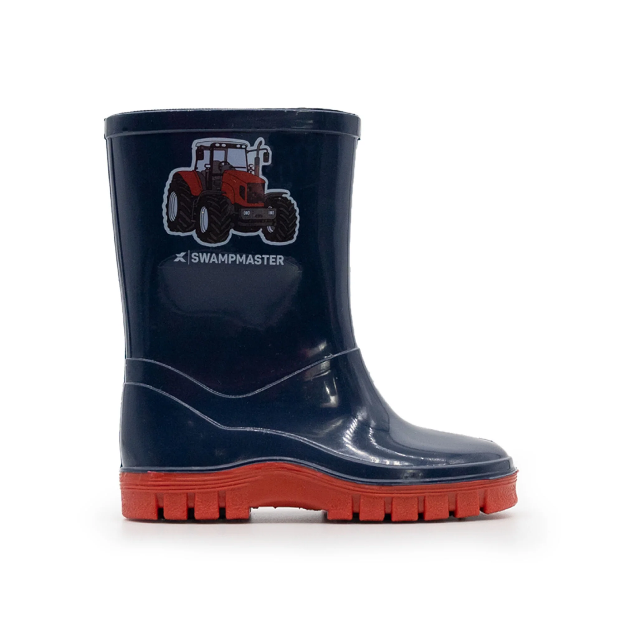 Swampmaster | Junior Tractor Wellington Boot | Navy/Red