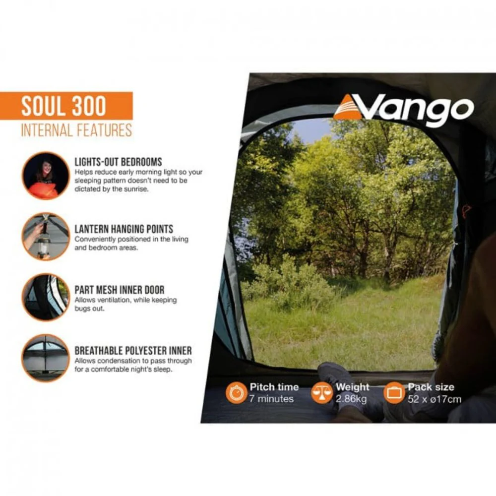 Vango | 3 Man Tent | Soul 300 - Image 3