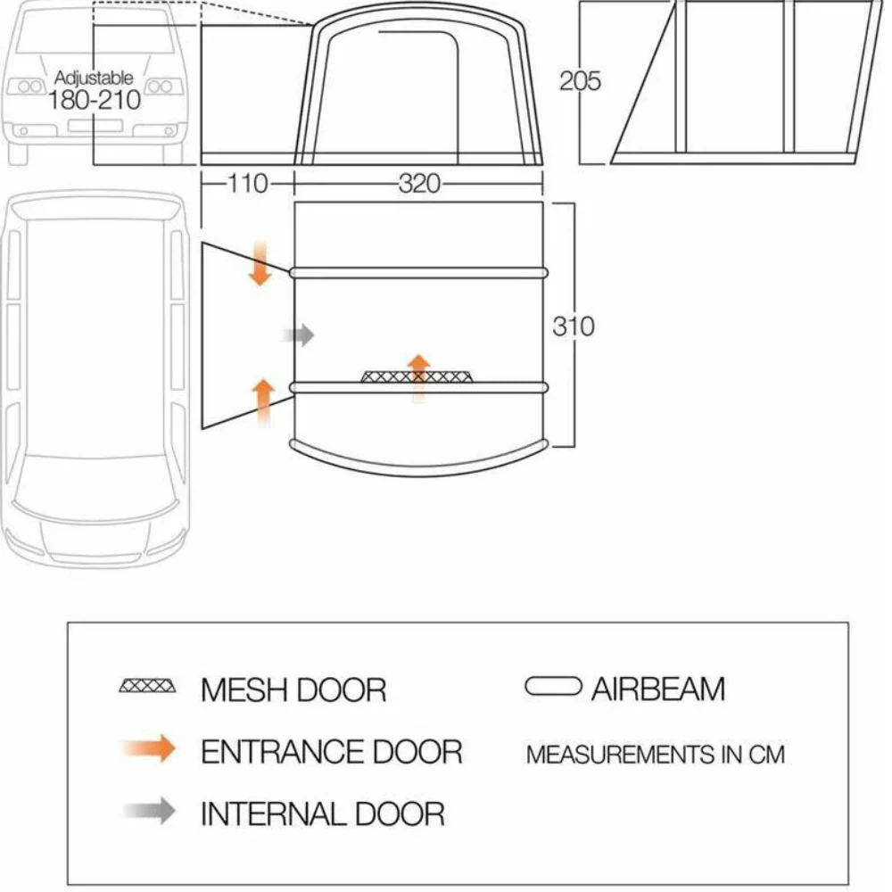 Vango | Cove III Air Low Awning | Cloud Grey - Image 2