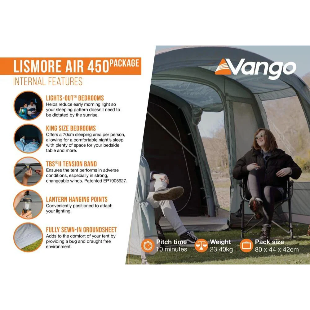 Vango | Lismore Air 450 Package Tent | Mineral Green - Image 3