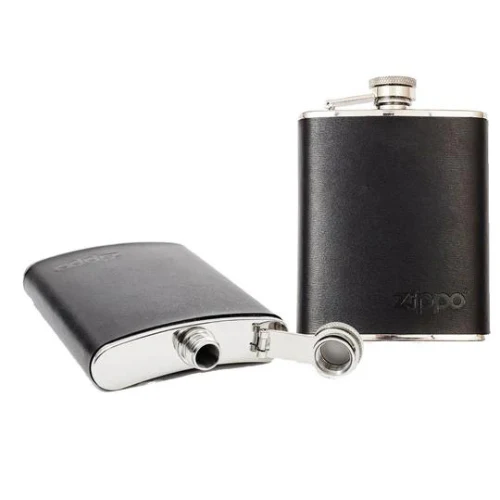 Zippo | Leather Wrapped Hip Flask